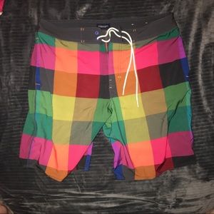 Checkered swim shorts